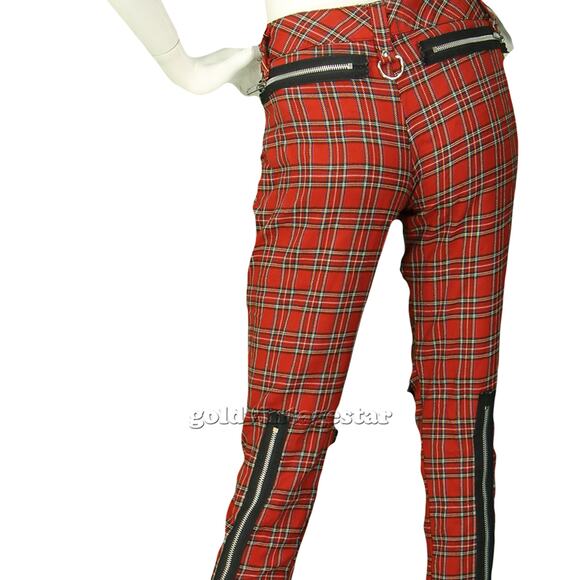Y2K Vintage Lip Service Skinny Tartan Plaid Ska Emo Punk Rock Gothcore Pants 32 - Picture 6 of 11